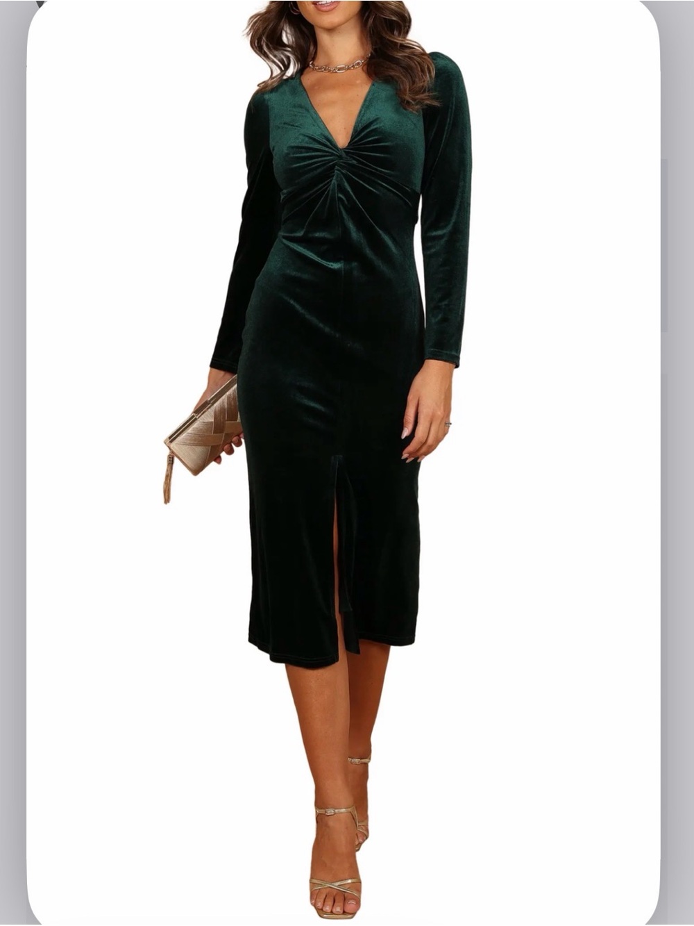 Petal & Pup Womens Dress Twist Front Long Sleeve Velvet Cocktail Holiday Party M